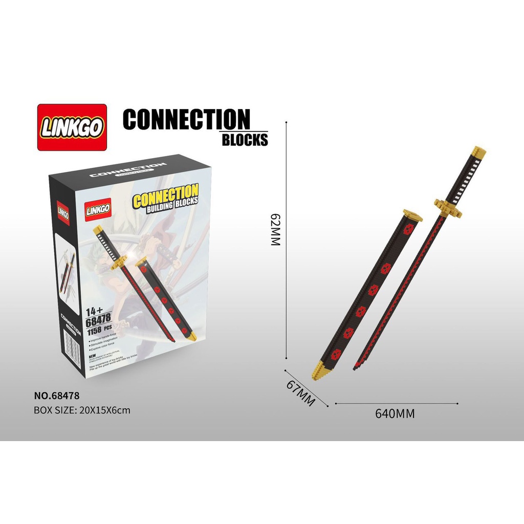 Lego mô hình kiếm Katana Linkgo đồ chơi lắp ráp one Piece Zoro