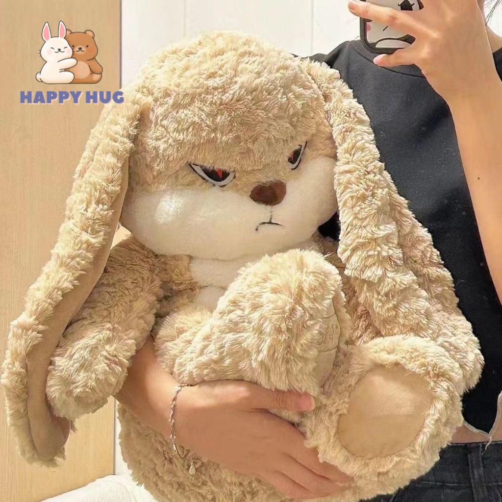 Gấu bông Thỏ mặt quạo size 35-45-60cm Diu Diu ZEIO dễ thương thỏ bông giận dữ cute tai dài hàng cao 
