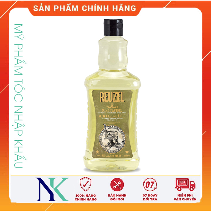 [Hcm]Dầu Gội - Dầu Xã - Sữa Tắm Reuzel 3 - In - 1 Tea Tree 1000Ml