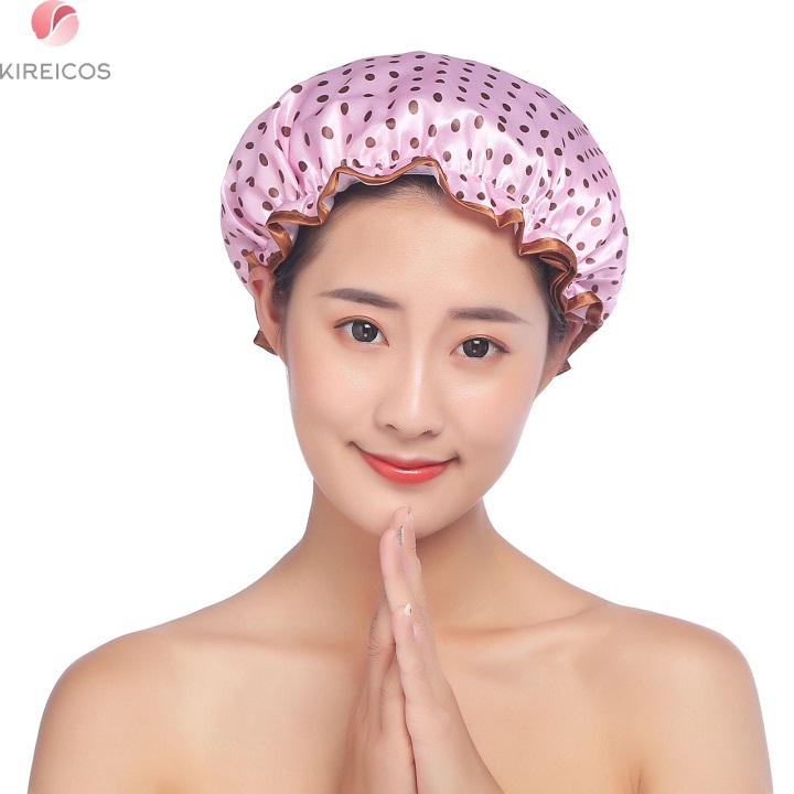[HCM]Mũ Trùm Tóc Chấm Bi Khi Tắm Chống Nước – Màu Ngẫu Nhiên