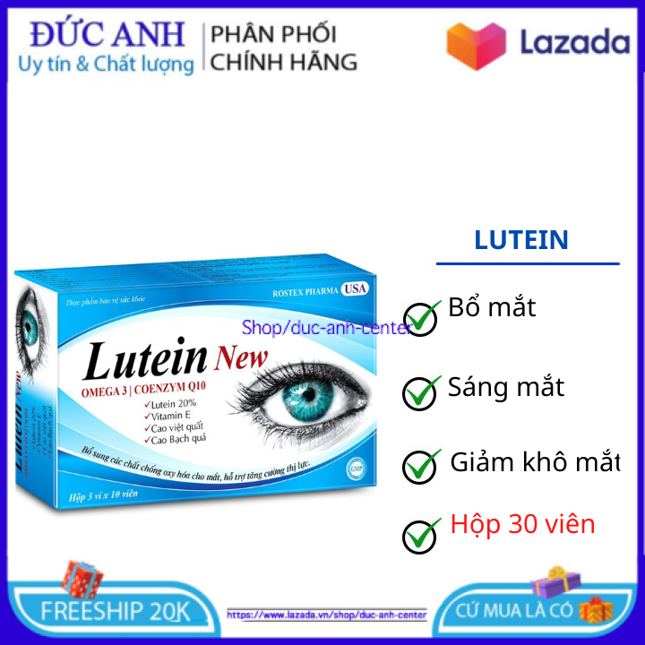Viên uống bổ mắt Lutein New Omega 3 hỗ trợ tăng cường thị lực - Hộp 30 viên