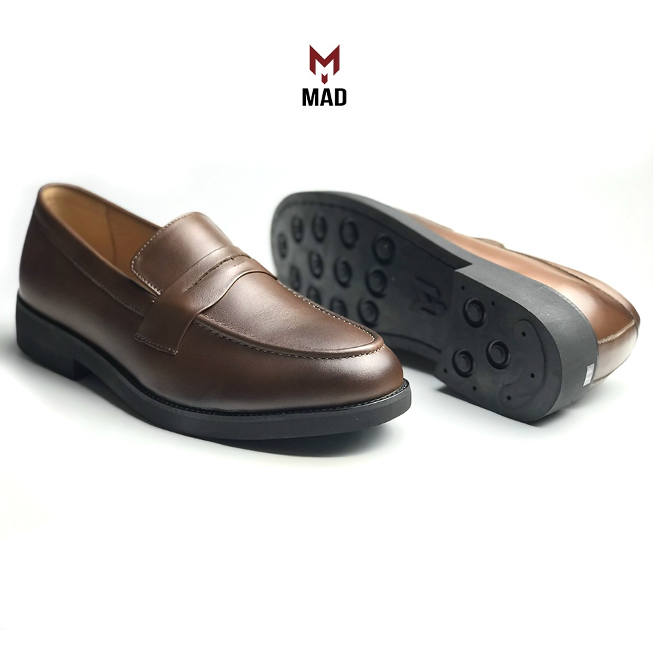 Giày lười tây Penny Loafer MAD tobcacco da lộn công sở nam da bò lộn cao cấp thời trang chính hãng c