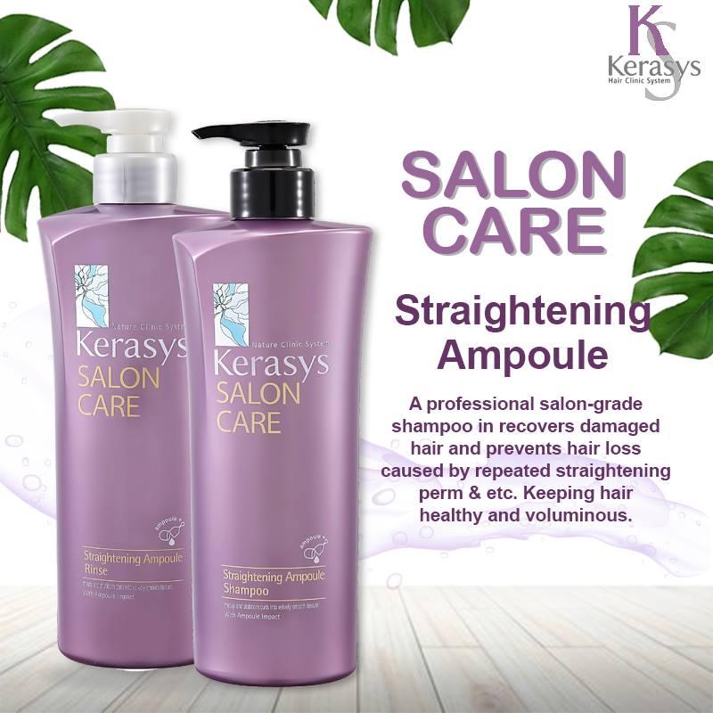 Bộ Dầu Gội Xả Kerasys Salon Care Straightening Hàn Quốc 2X600Ml