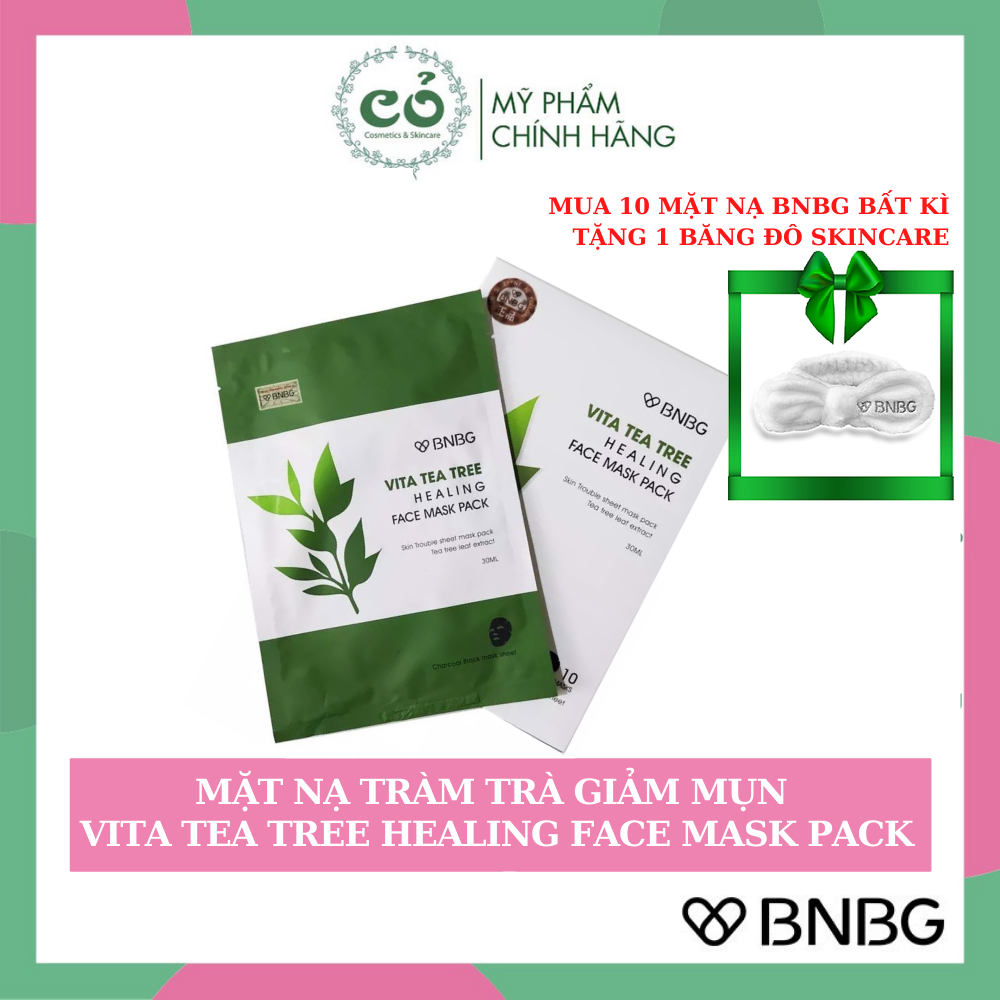 Mặt Nạ Bnbg Tràm Trà Giảm Mụn Kiềm Dầu Se Khít Lỗ Chân Lông Bnbg Vita Tea Tree Healing Face Mask Pack 30G