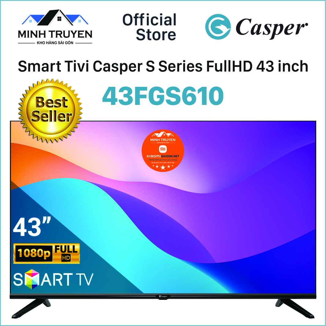 Smart Tivi Casper S Series Full HD 43 inch 43FGS610 + Tặng kèm khung treo tường