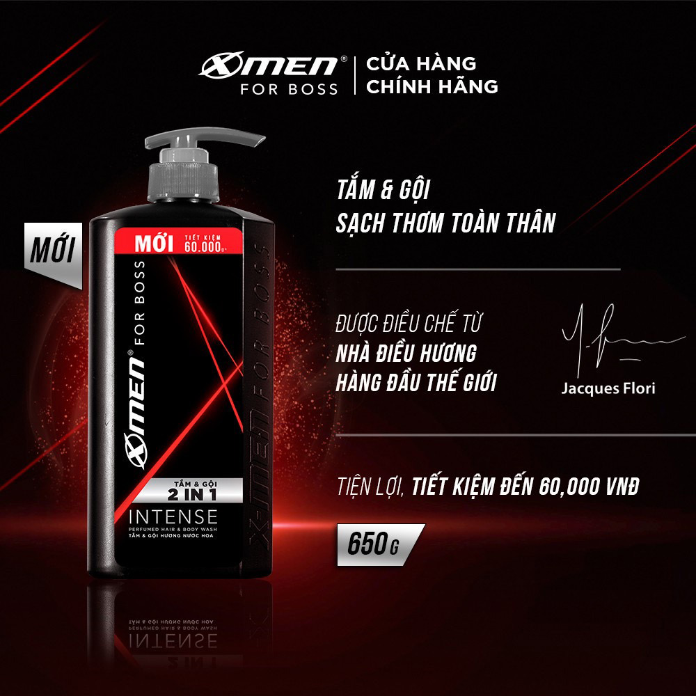 [MỚI] Tắm Gội Rửa Mặt X-Men for Boss 3in1 Luxury 630g/Tắm Gội 3in1 Legend 630g/Tắm Gội 2in1 Intense 