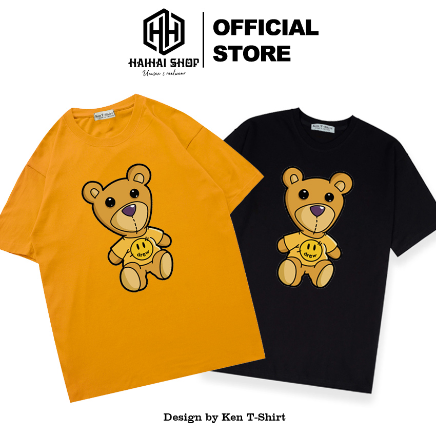 Áo Thun Nam Nữ Gấu Drew VẢI COTTON 75% Co Giãn  4 Chiều chính hãng Ken T-Shirt.