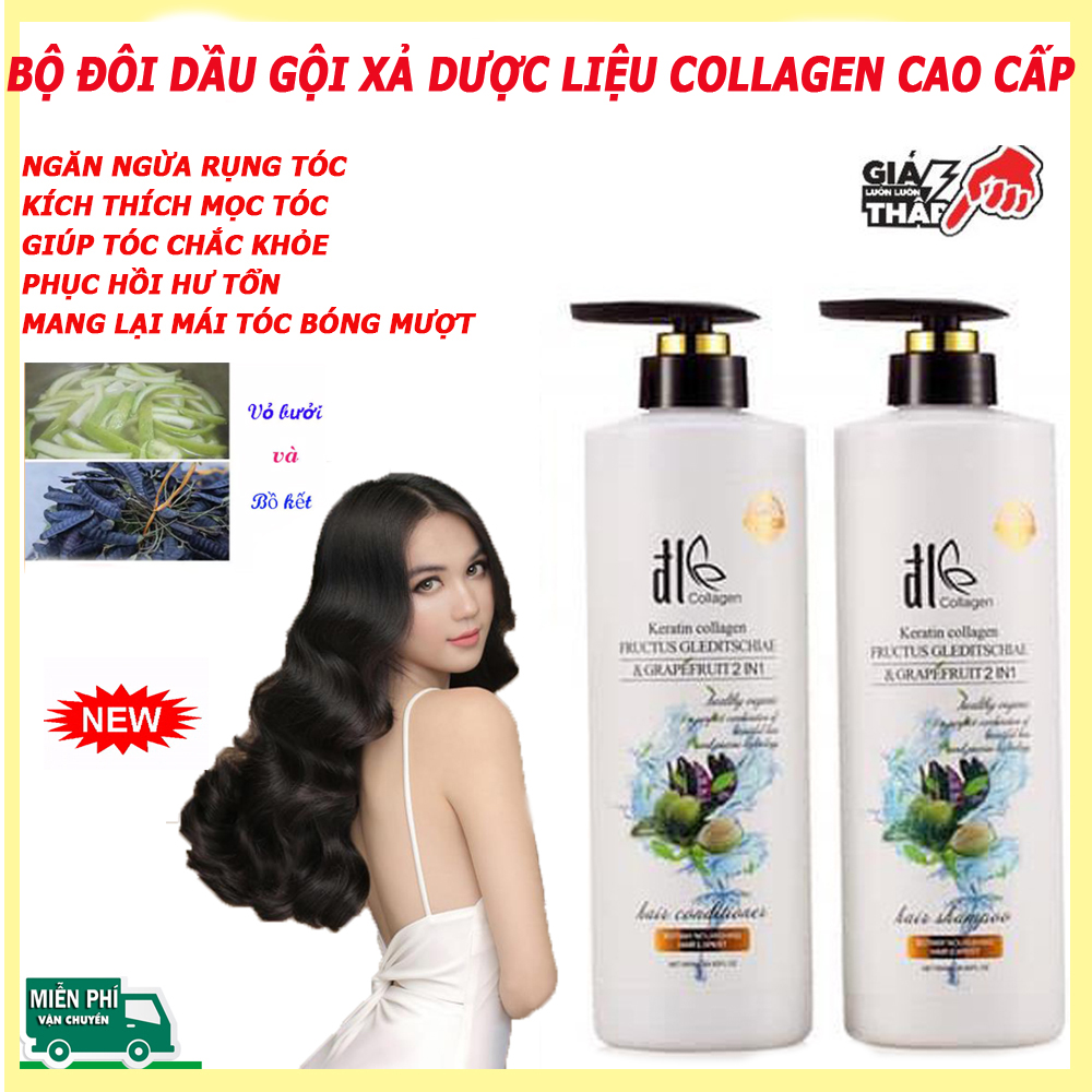 Dầu cặp cao cấp Combo dầu gội thảo dược kết hợp với collagen giúp mái tóc phục hồi từ sâu bên trong sợi tóc giảm rụng tóc kích thích mọc tóc Mang lại cho bạn mái tóc chắc khỏe bóng mượt. Hàng chuẩn công ty 100%.