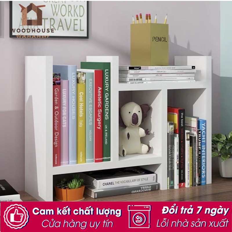 KỆ SÁCH MINI BẰNG GỖ ĐỂ BÀN HỌC BÀN LÀM VIỆC CỰC TIỆN LỢI - KỆ GỖ ĐỰNG ĐỒ DÙNG VĂN PHÒNG KỆ ĐỰNG SÁC