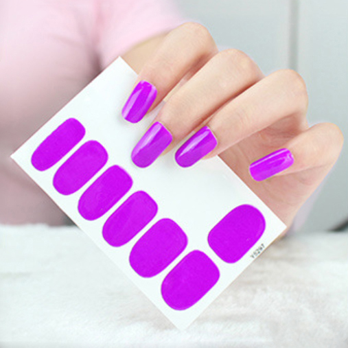 Bộ sticker dán móng tay 3D trơn đơn giản đẹp