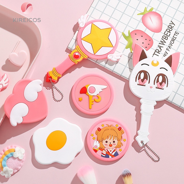 [HCM]Gương Trang Điểm Cầm Tay Nhựa Dẽo Hình Nhân Vật Thủy Thủ Mặt Trăng