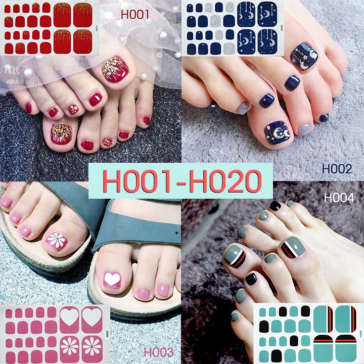 H001 - H020 Nail Wraps Set Dán Móng Chân 22 Miếng Nhiều Mẫu Cam Kết Hàng Đúng Mô Tả Chất Lượng Đảm Bảo An Toàn Đến Sức Khỏe Người Sử Dụng