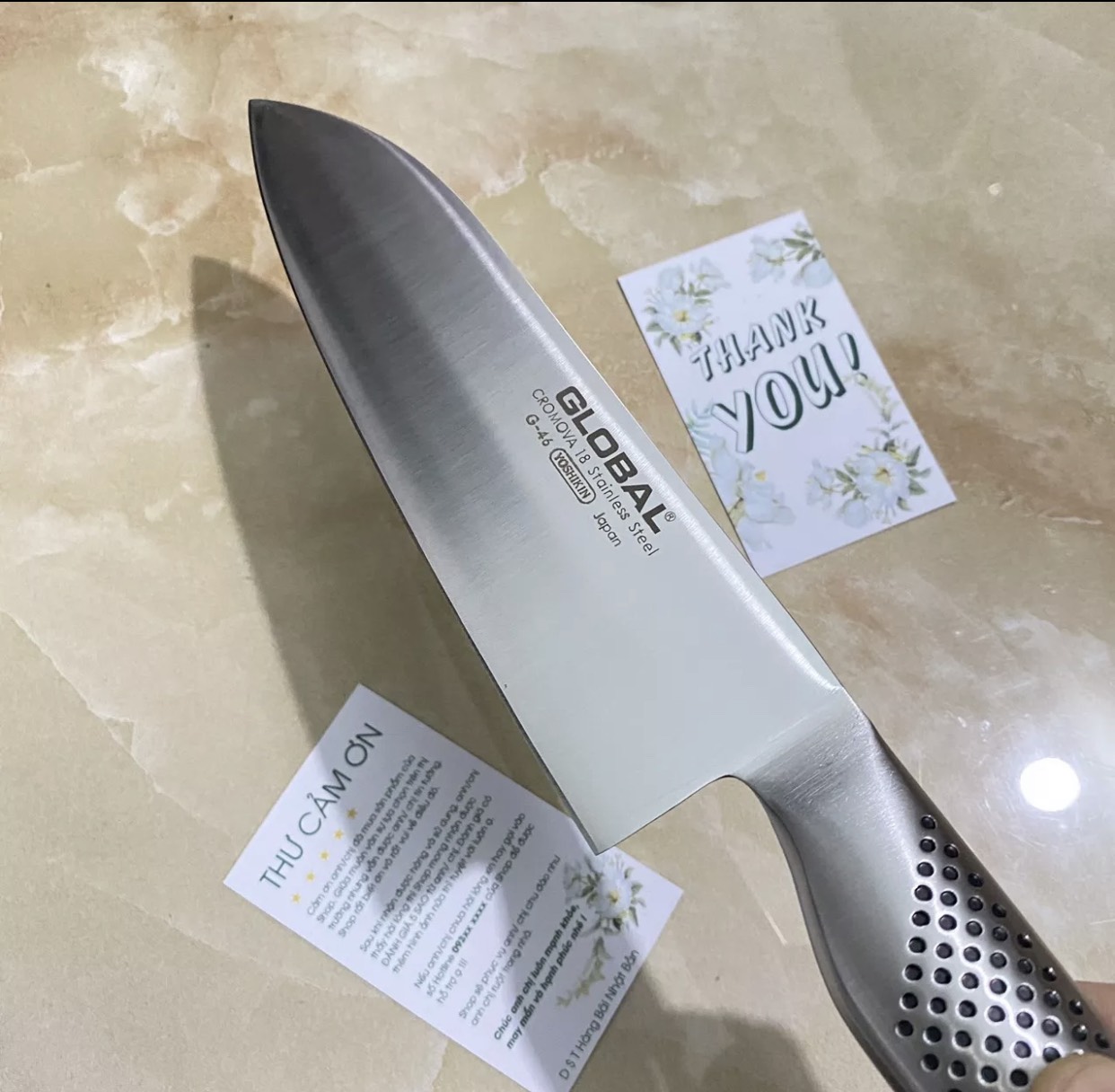 Dao thái lọc thịt Cao cấp hàng bãi nhật Global Được làm bằng thép không gỉ CROMOVA 18 chuyên thái