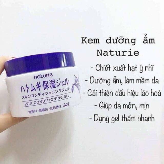 Kem Dưỡng Ẩm Ý Dĩ 180G Kem Dưỡng Trắng Da Hatomugi Natural Skin Conditioning Gel Kem Dưỡng Da Cho Cả Mặt Và Body Nhật Bản