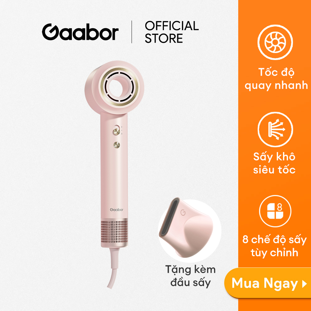 [QUÀ VALENTINE] Máy sấy tóc 2 chiều 8 chế độ chuẩn Salon Gaabor HD-M01 1400W 680 triệu ion âm chip k