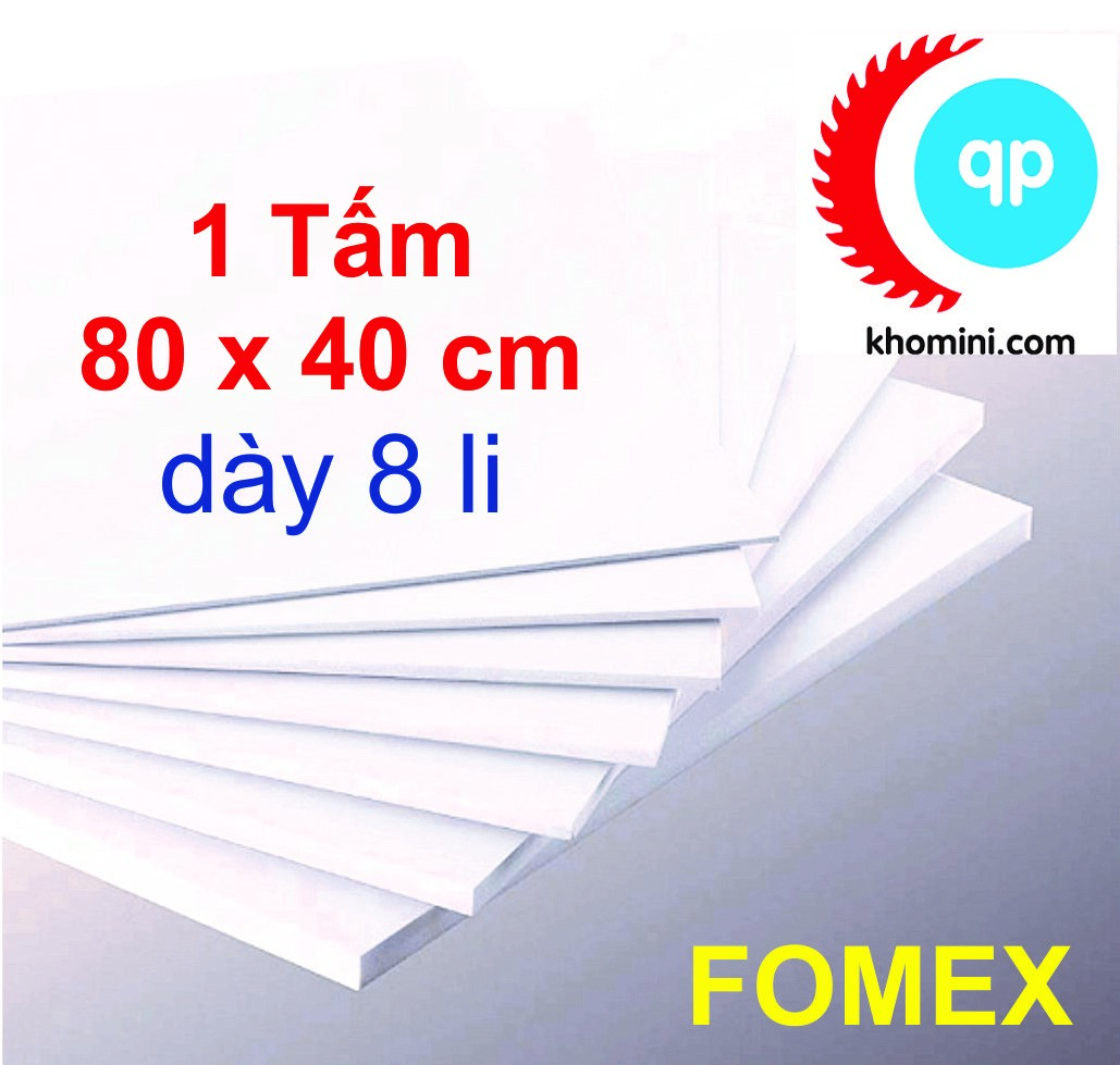 1 Tấm Fomex dày 8 li Kích thước 80x40cm - Tấm PVC Foam làm Nội thất Mô hình Hanmade Kiến trúc Tàu thuyền