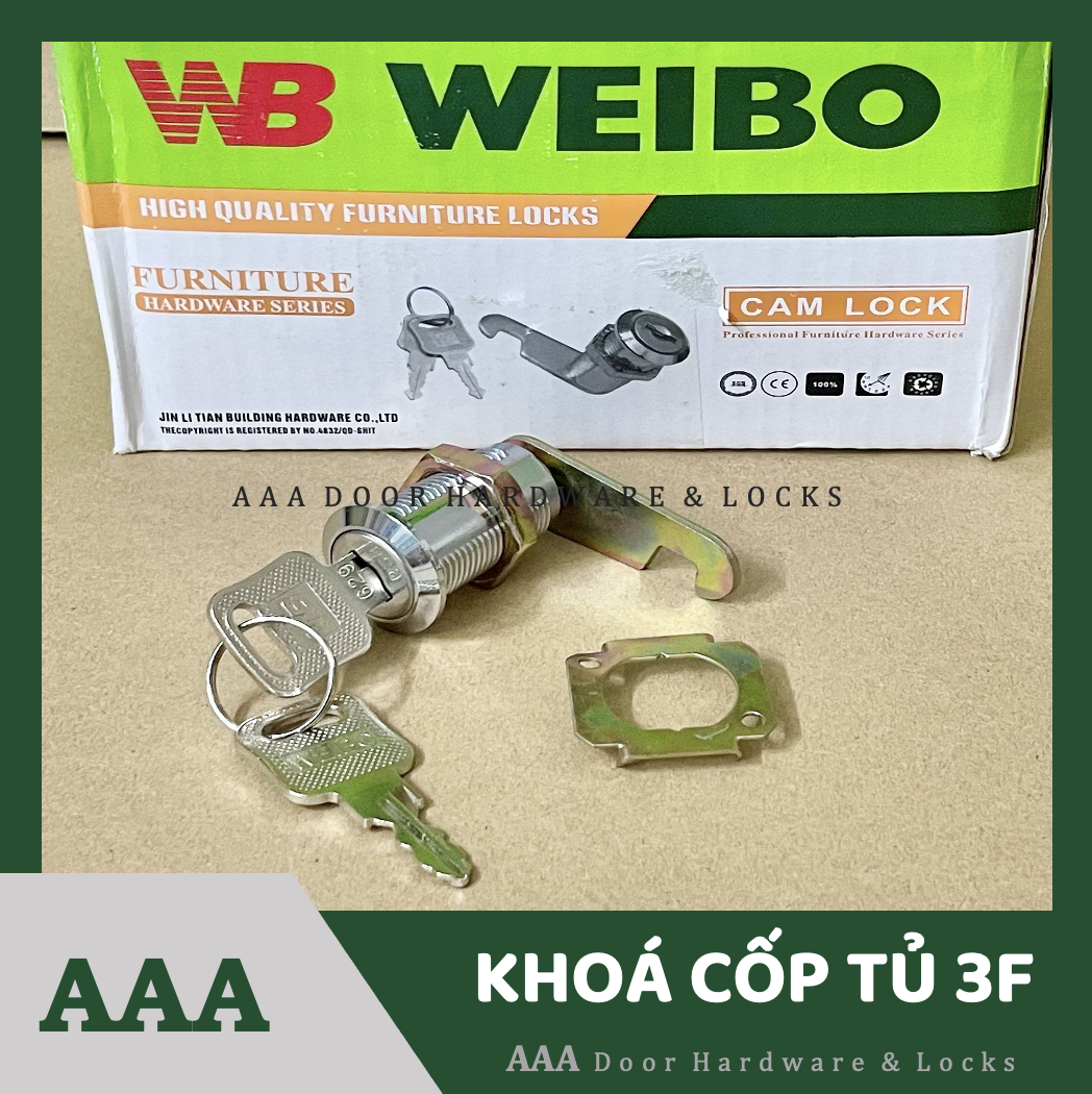 [Weibo] Ổ Khoá Tủ Gỗ Khoá Cốp Tủ 3P Khoá tủ móc khoá ngắn kéo tủ WEIBO (hàng nhập)