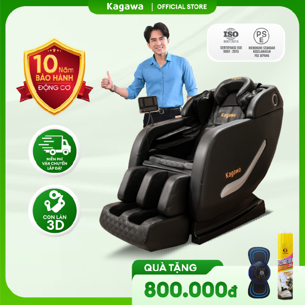 Ghế Massage Toàn Thân Kagawa K26 - Con Lăn 3D, Tính Năng Zero Gravity, Sưởi Ấm Hồng Ngoại