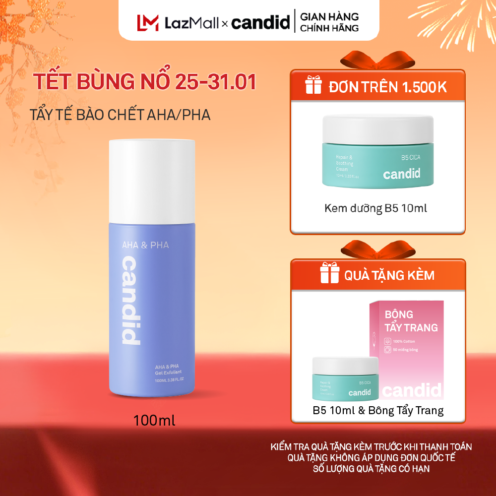 Hoạt Chất Tẩy Tế Bào Chết & Làm Mịn Da - CANDID AHA & PHA Gel Exfoliant 100ml