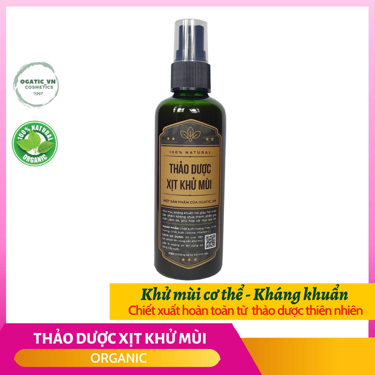 [Hcm]Xịt Khử Mùi Hôi Giày - Hôi Chân Thảo Dược - Handmade - Xhg002