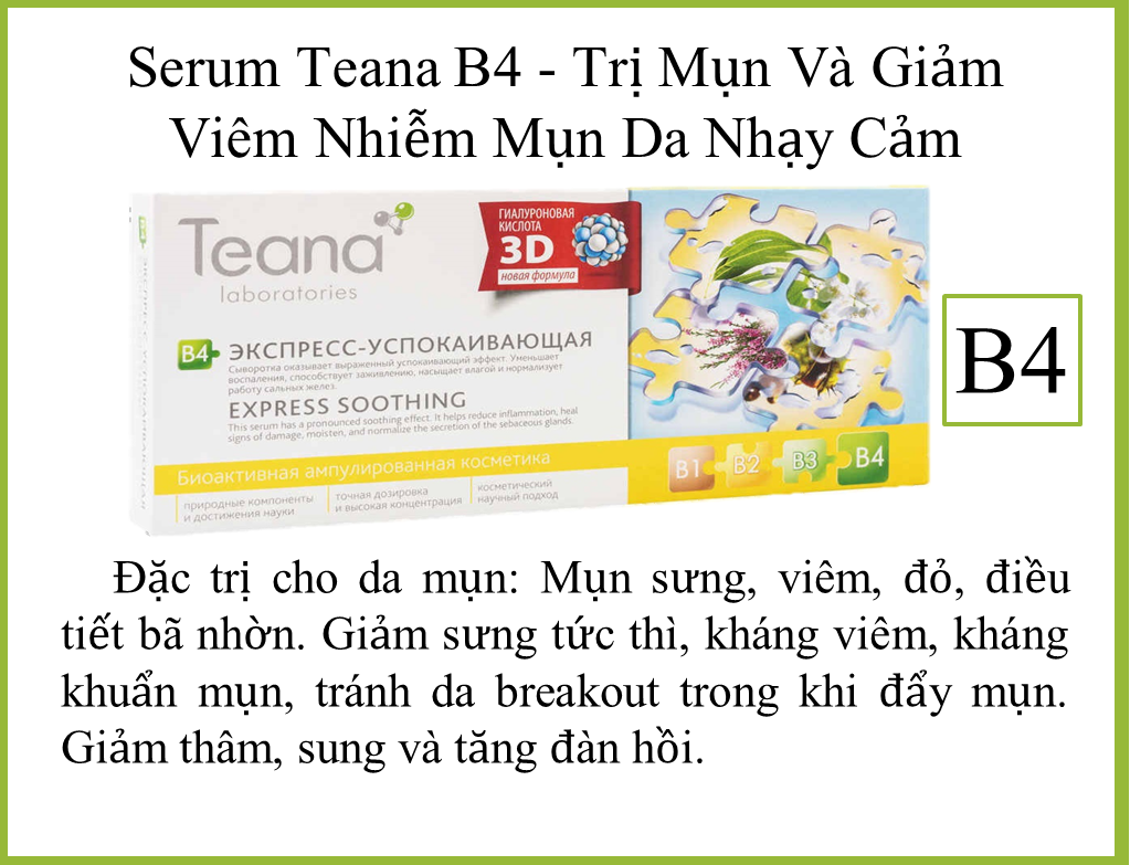 [Hcm]Teana B4 Loại Bỏ Mụn Và Giảm Viêm Nhiễm Mụn Da Nhạy Cảm