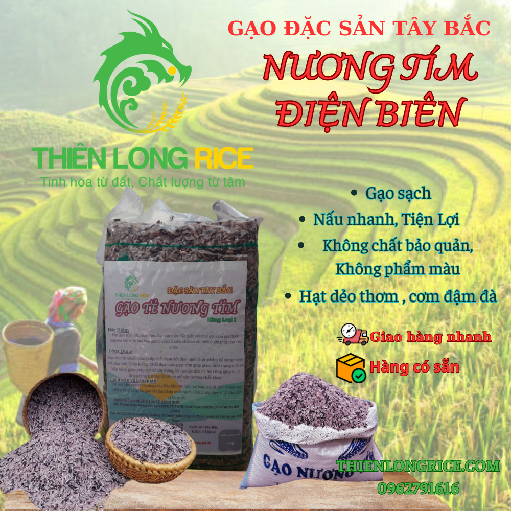 GẠO TẺ NƯƠNG TÍM-ĐẶC SẢN ĐIỆN BIÊN HÀNG LOẠI 1