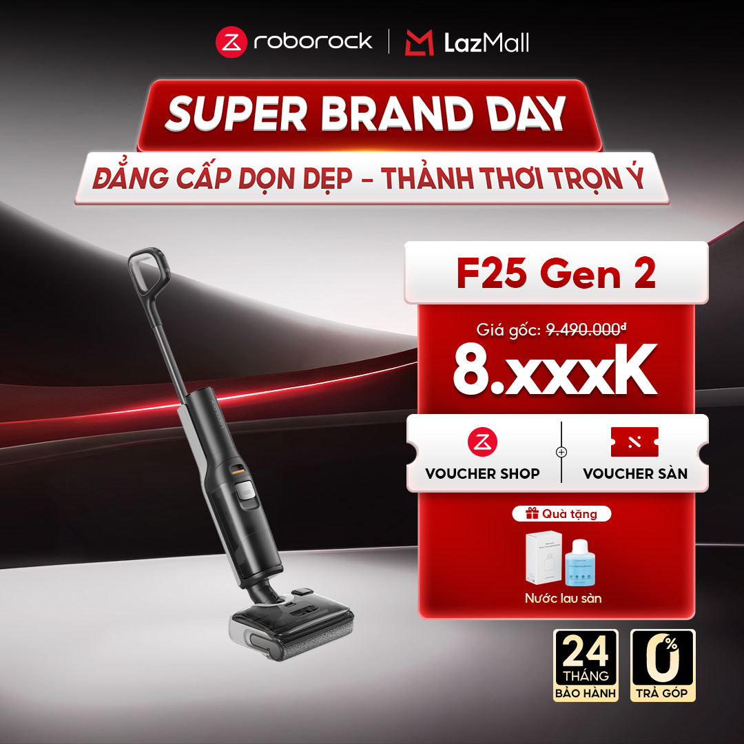 Máy hút bụi lau nhà Roborock F25 ACE - Lực hút 20.000Pa, Dung lượng 0.72L, Kích thước nhỏ gọn