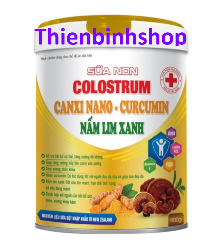 [900gr Date 2026] Sữa non Colostrum- Canxi nano- Curcumin- Nấm Lim xanh