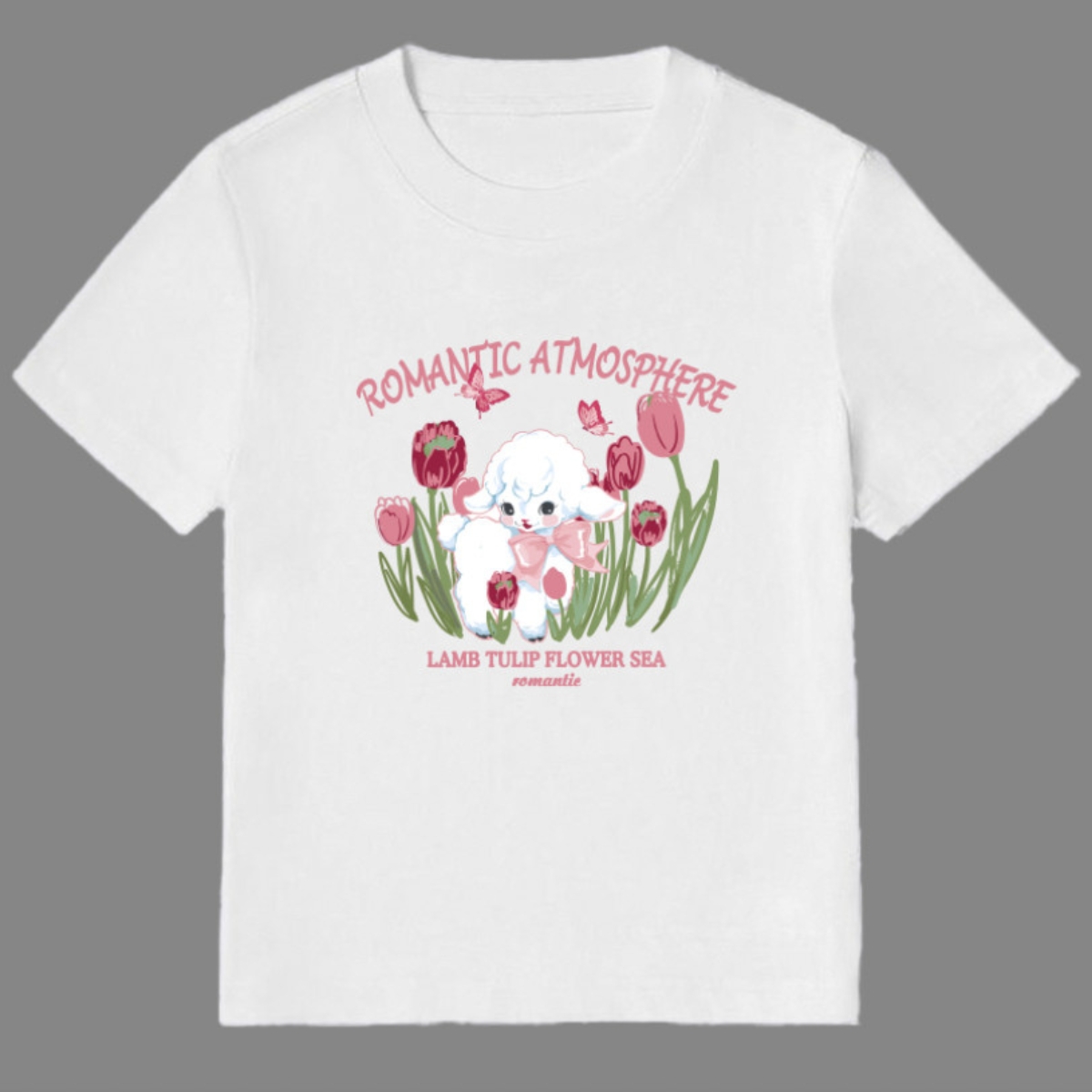 Áo Thun Baby Tee Nữ PINKSTORE29 Cổ Tròn In Hình Dễ Thương Romantic Tulip A5930