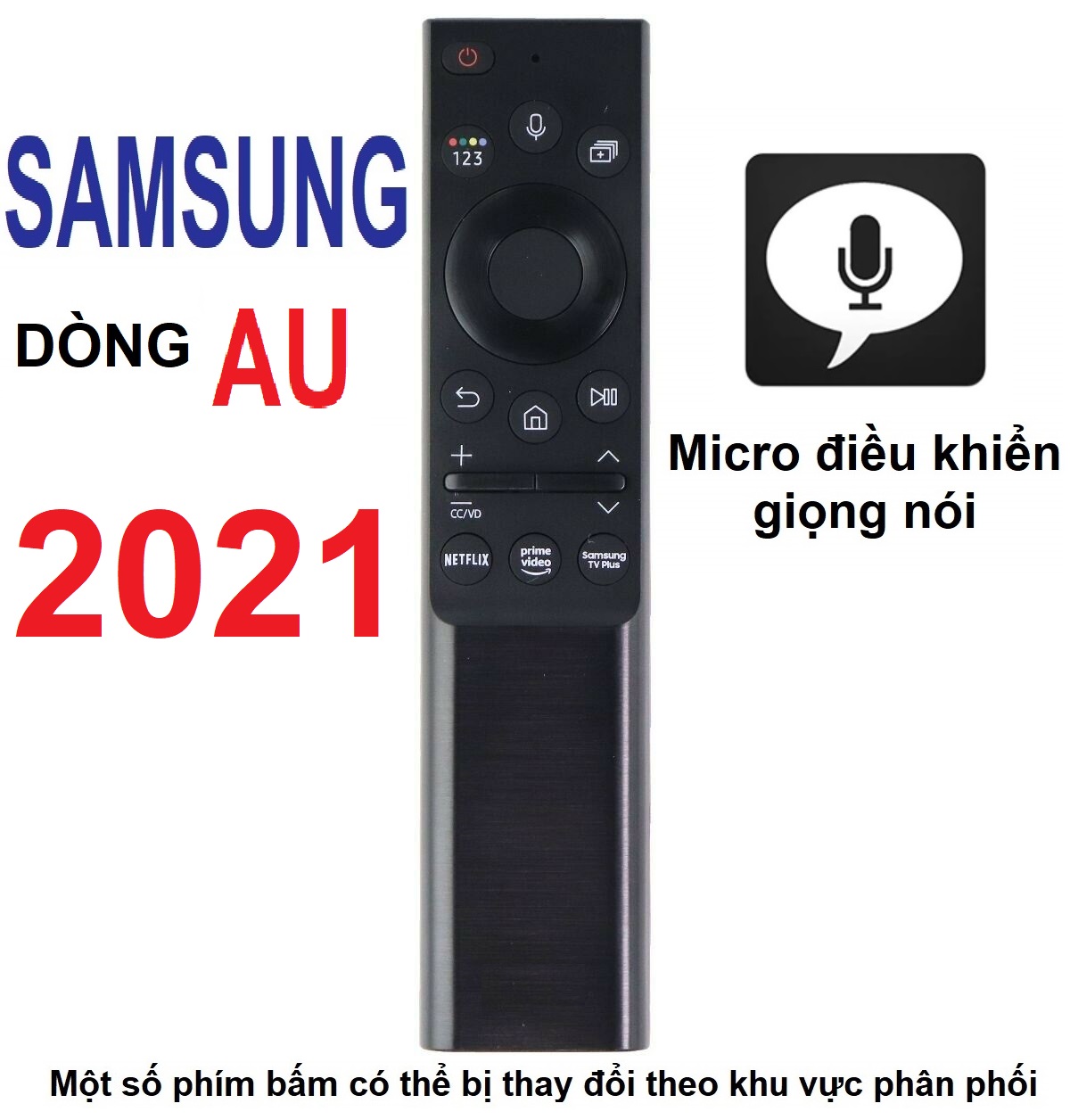 Remote điều khiển tivi SAMSUNG dòng AU giọng nói micro (MODEL 2021 - One remote - Micro điều khiển