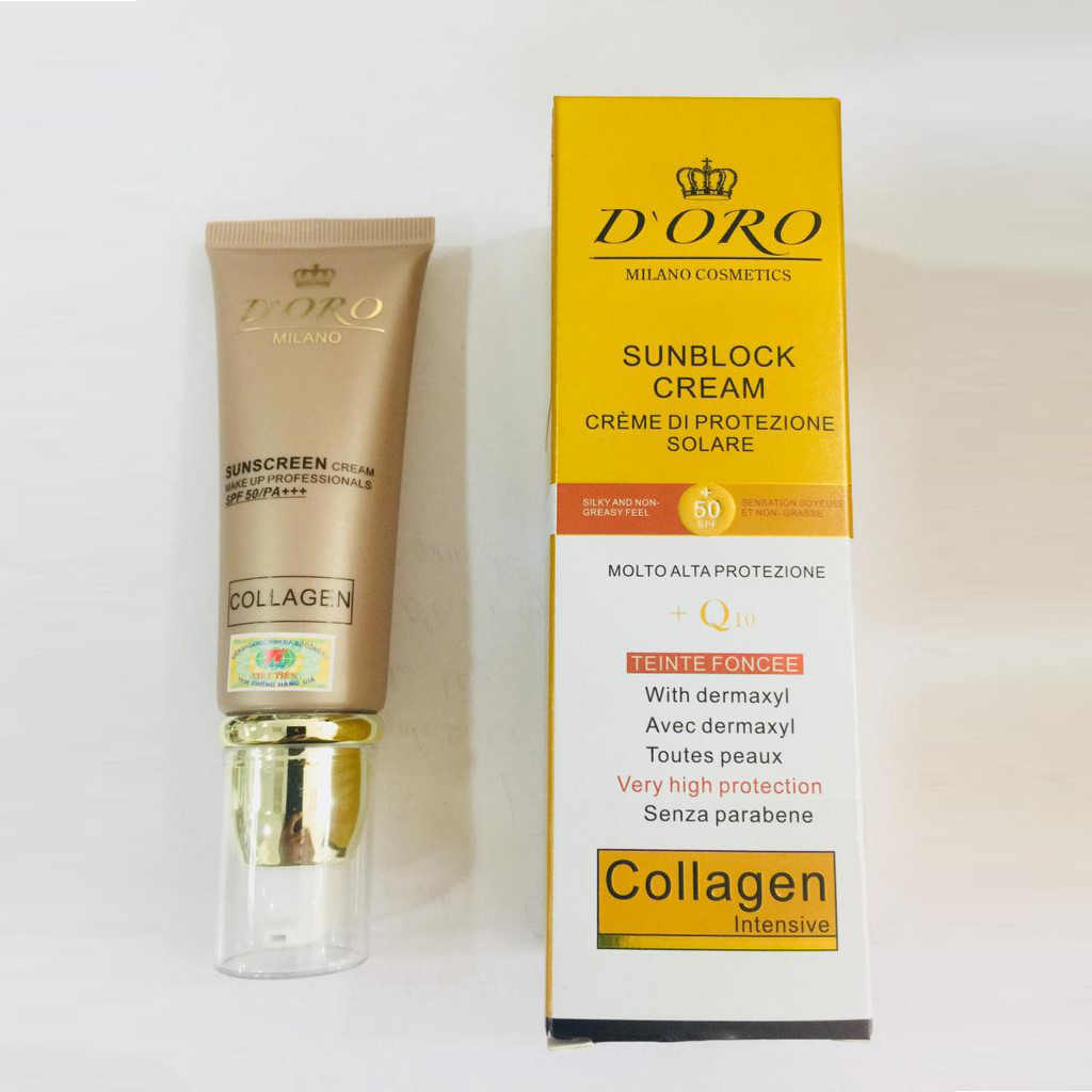 Kem Chống Nắng Collagen Q10 Doro Nhập Khẩu Chính Hãng Italia Spf 50/Pa+++ 50Ml