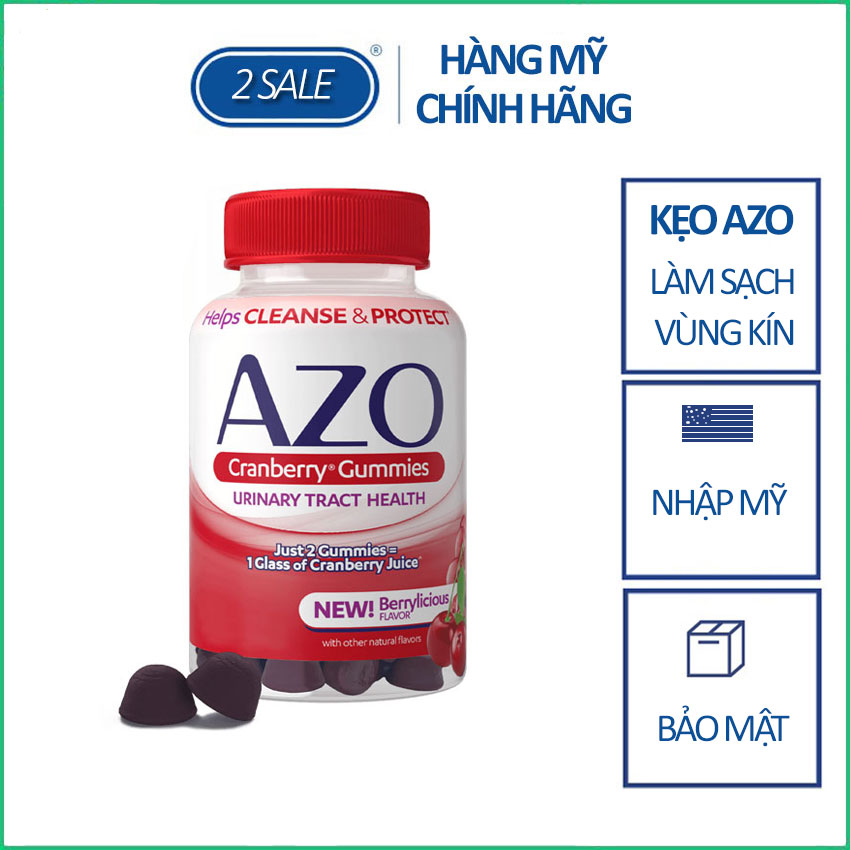 Kẹo dẻo AZO đỏ hỗ trợ bàng quang và tiết niệu khỏe mạnh AZO Cranberry Urinary Tract Health 40 viên