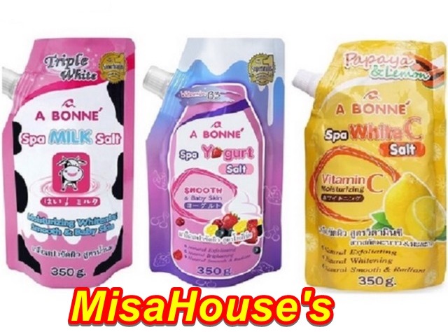 Bộ 3 Muối Tắm Sữa Bò Tẩy Tế Bào Chết A Bonne Spa Thái Lan 350Gr ( 3 Hương)