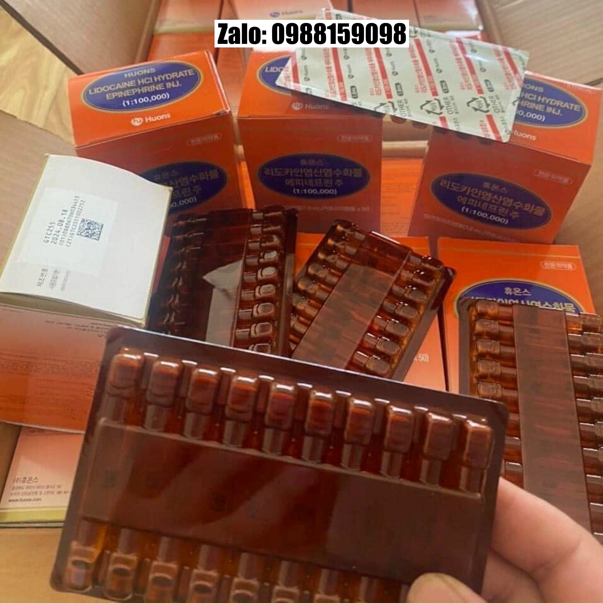 Tê tiêm nước Huons Hàn Quốc 1 hộp 5 vỉ 50 ống