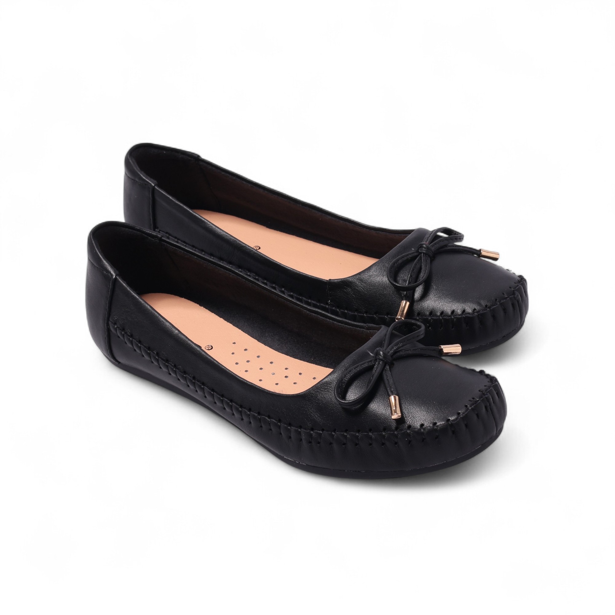 Giày Búp Bê Bệt Da Bò Thật Siêu Êm Gắn Nơ Nhỏ Pixie X603