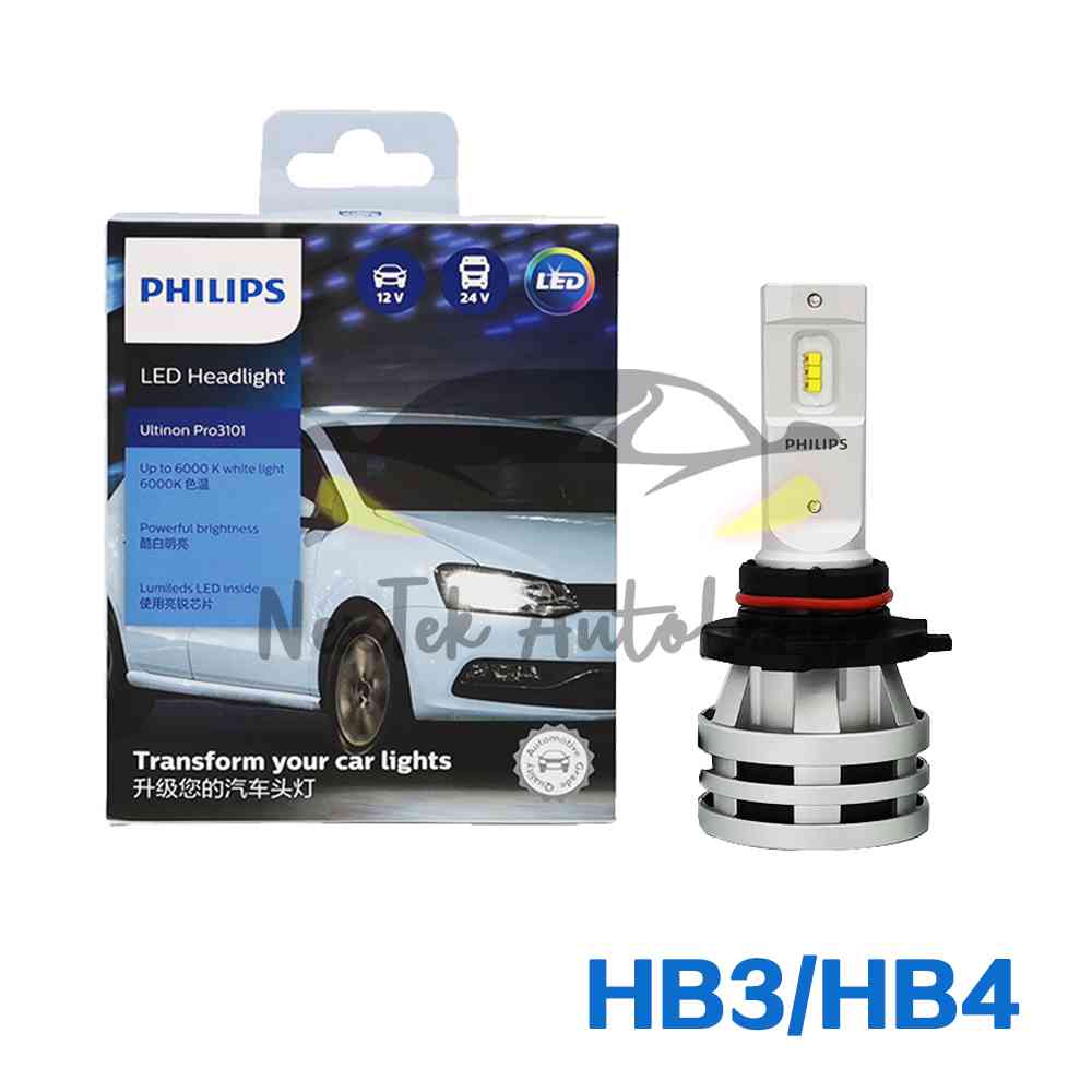 Philips Ultinon Pro3101 LED Xe Đèn Pha H1 H3 H4 H7 H8 H11 H16 H11 HB3 HB4 HIR2 12V 24V 6000K Độ Sáng Mạnh Mẽ(1 bóng đèn)