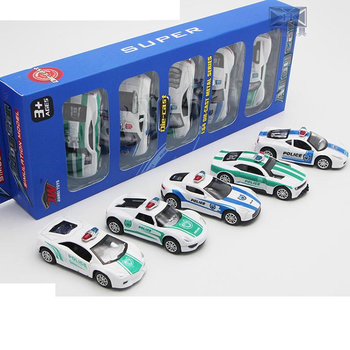 Đồ chơi xe ô tô cảnh sát mini bộ 5 chiếc die cast bằng hợp kim và nhựa tỉ lệ 1:64 đồ chơi trẻ em
