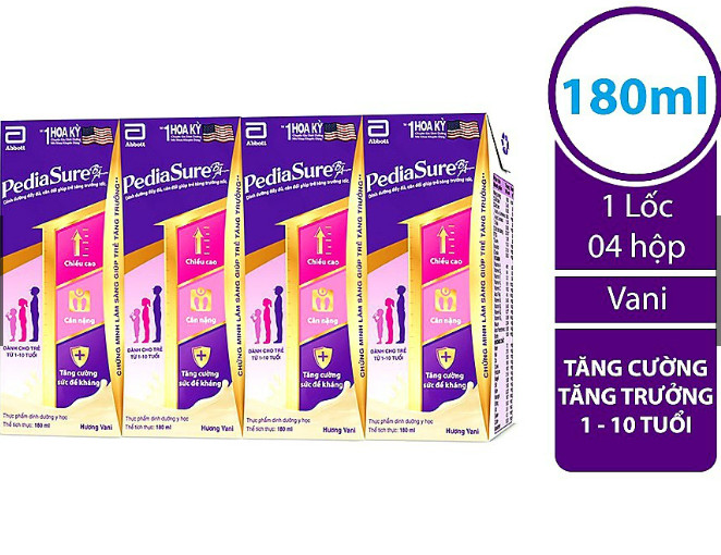 Lốc 04 hộp Pediasure Vani 110ml - 180ml/hộp