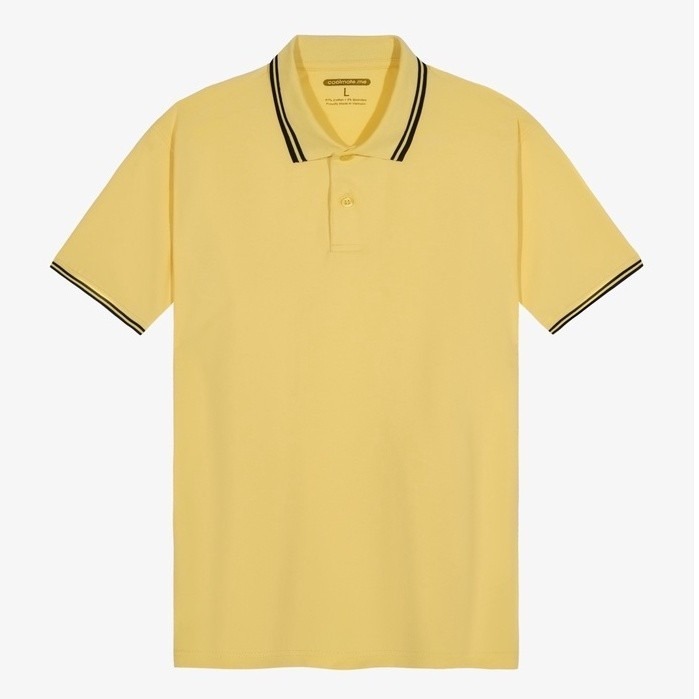 [CHỈ 1-4.6 MUA 3 GIẢM 12%][OUTLET - Không đổi trả] Áo Polo nam Pique Cotton USA cổ sọc thấm hút tối 