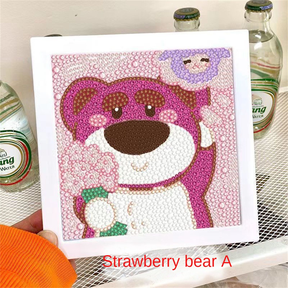 Tranh đính đá kèm khung nhiều mẫu cute cho bé kích thước 20×20 cm