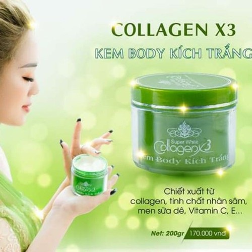 [Hcm]Kem Body Kích Trắng Collagenx3