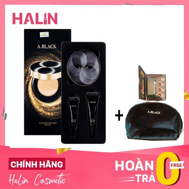 [Tặng Thêm 1 Túi Â.black + Set Son) Set Cushion Phấn Nước Ablack + Kem Lót + Che Khuyết Điểm Halin32565