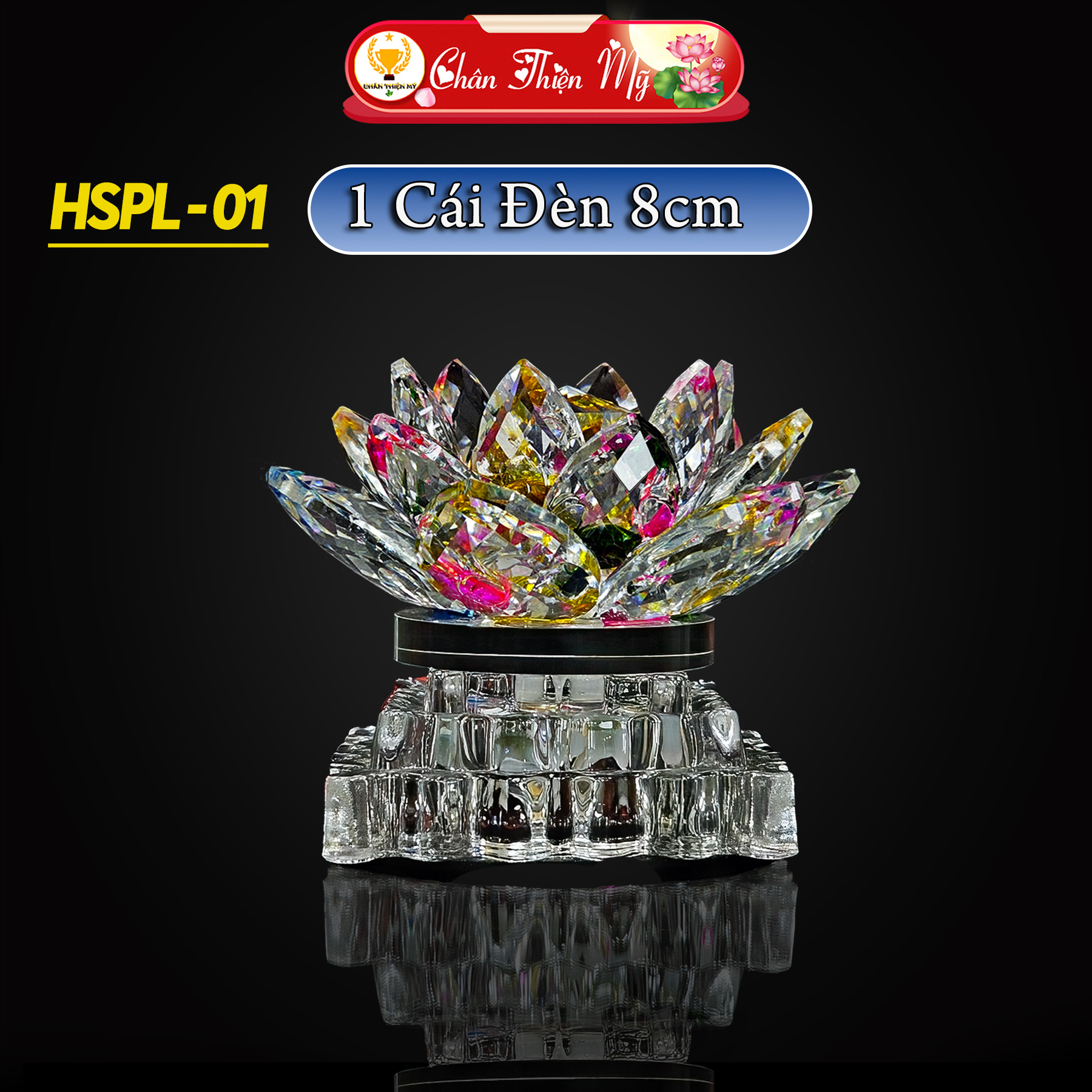 Đèn Bàn Thờ Hoa Sen Pha Lê Cao Cấp Có Led 7 Màu Đồ Thờ Cúng Gia Tiên Trang Trí Bàn Thờ Phật HSPL-01