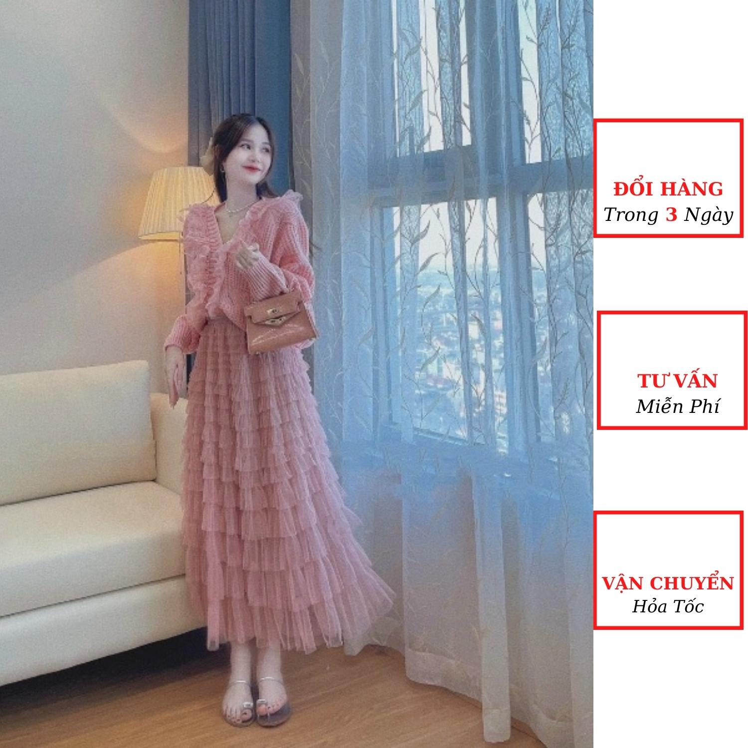 Đầm hoa nhí vintage cho nữ bánh bèo váy nữ dài tay phong cách tiểu thư  ulzzang Hàn quốc xinh xắn - Váy Fashion