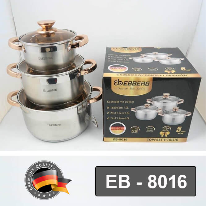 Bộ nồi 3 món inox 304 CAMEL đáy 3 lớp Chống Dính Tay Cầm Cách Nhiệt - Bộ Nồi Inox Cao Cấp Nồi Inox 3