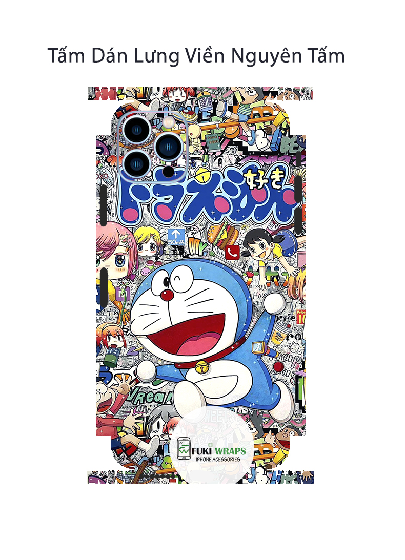 Tấm dán Skin Mặt Sau Doraemon FULL VIỀN Dành Cho 13prm  12prm  11prm  x  xsm  ip11  ip12  ip13 - Fuk