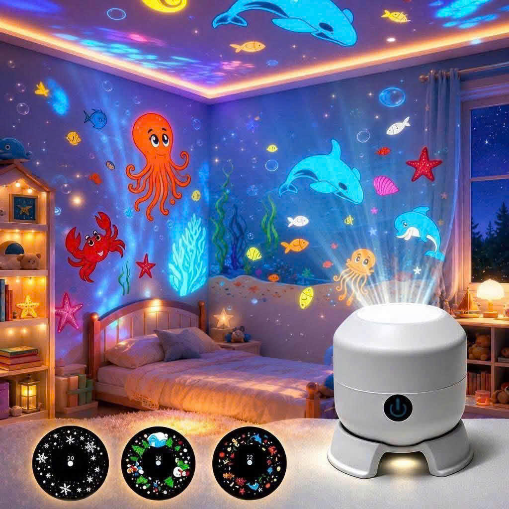 ĐÈN CHIẾU 3D TẠO HIỆU ỨNG ĐẠI DƯƠNG MANG CẢ ĐẠI DƯƠNG VÀO PHÒNG BÉ