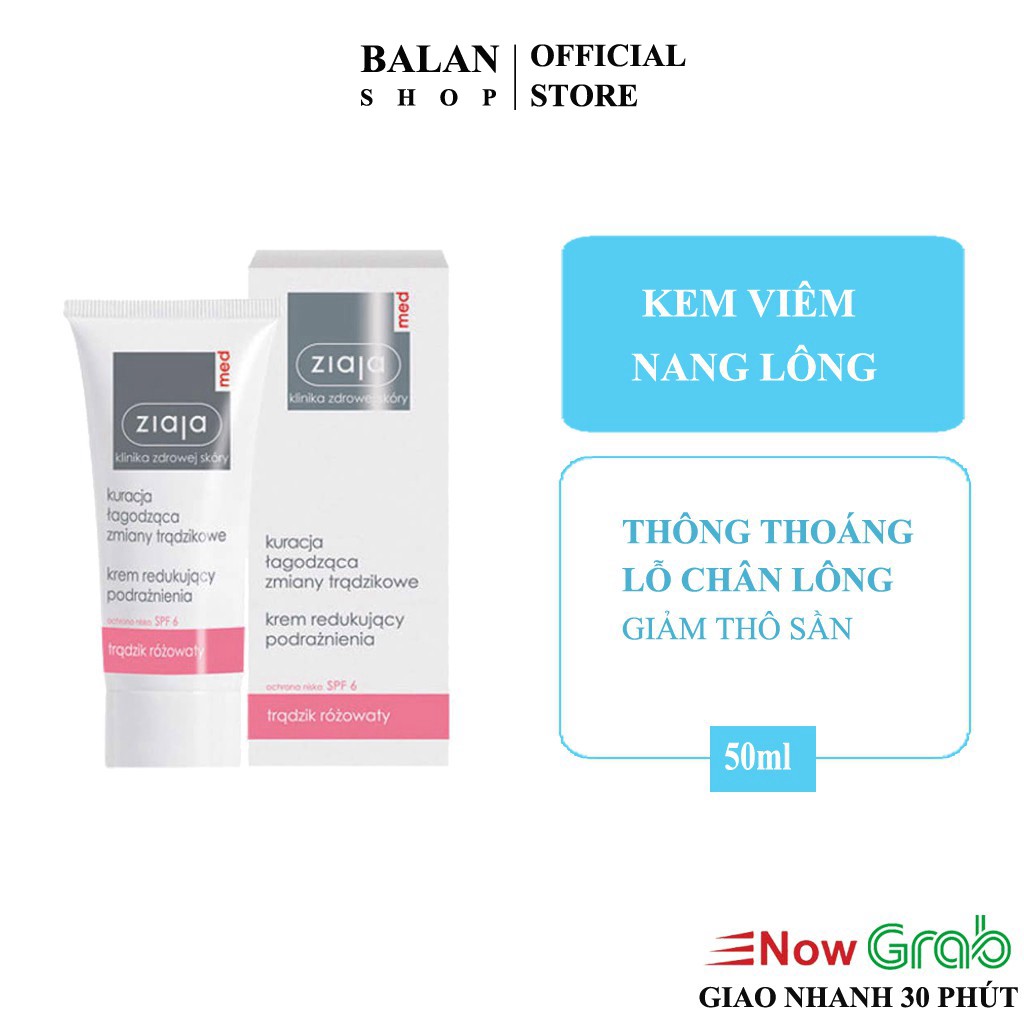 Kem Hỗ Trợ Ngừa Nang Lông Mụn Đỏ Mụn Mọc Ngược - Ziaja Med Hồng 50Ml