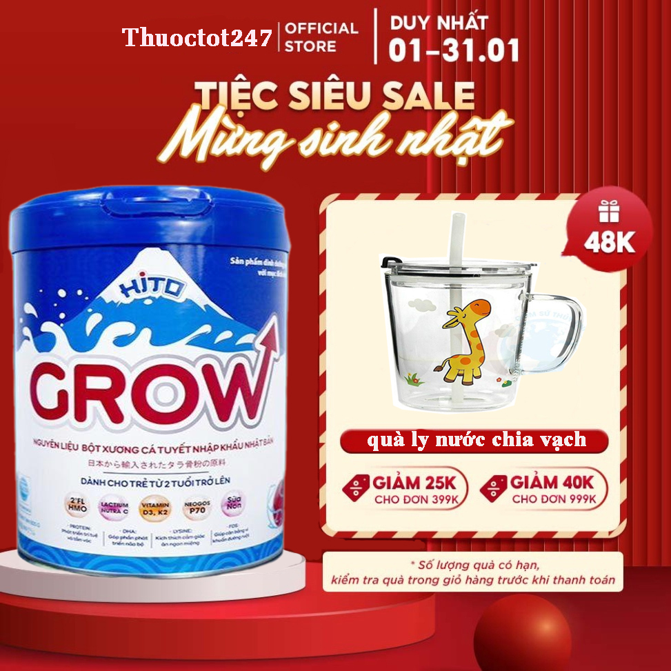 Sữa Canxi Hito Grow Phát Triển Chiều Cao Toàn Diện - Hộp 800g