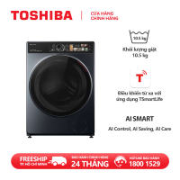 Máy giặt sấy Toshiba Inverter giặt 10.5 kg - sấy 7 kg TWD-T25BZU115MWV(MG) - Hàng chính hãng